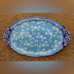 Temp-tations Floral Lace Snowflake Scalloped Edge 16” Platter